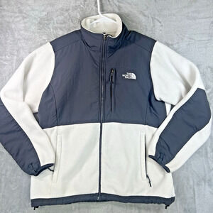 The North Face Polartec Classic White/Gray Fleece Jacket Size Large